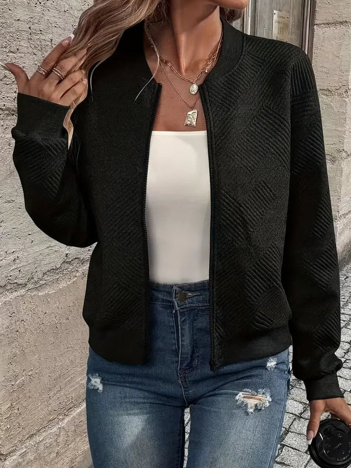Ivy Women's Textured Zip-Up Cardigan