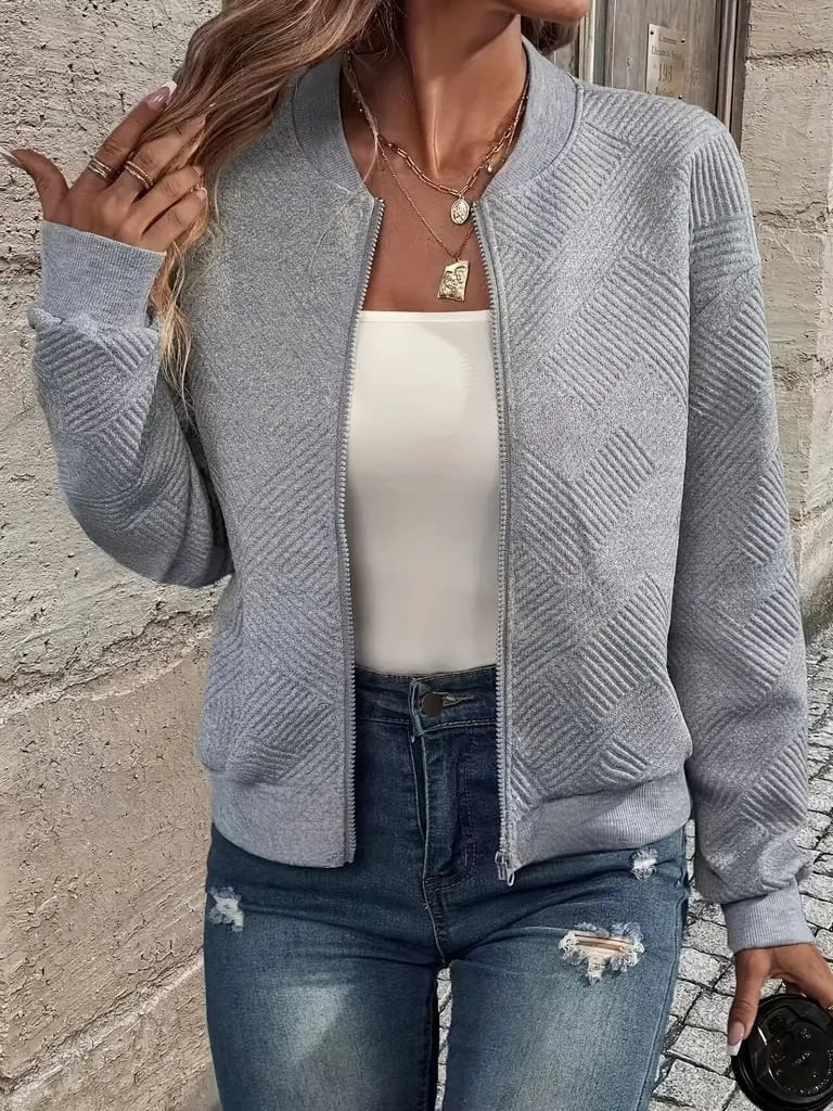 Ivy Women's Textured Zip-Up Cardigan