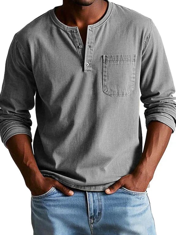 Lennox Men's Long-Sleeve Henley Shirt