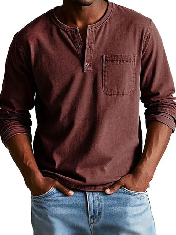 Lennox Men's Long-Sleeve Henley Shirt