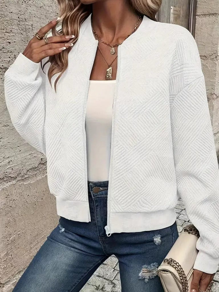 Ivy Women's Textured Zip-Up Cardigan