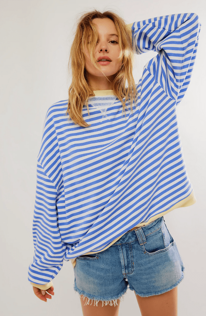 Anais Women's Striped Crew-Neck Jumper