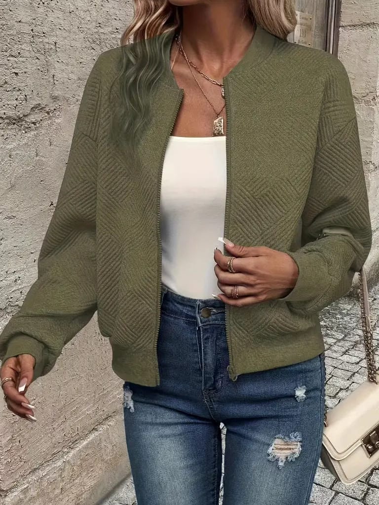Ivy Women's Textured Zip-Up Cardigan