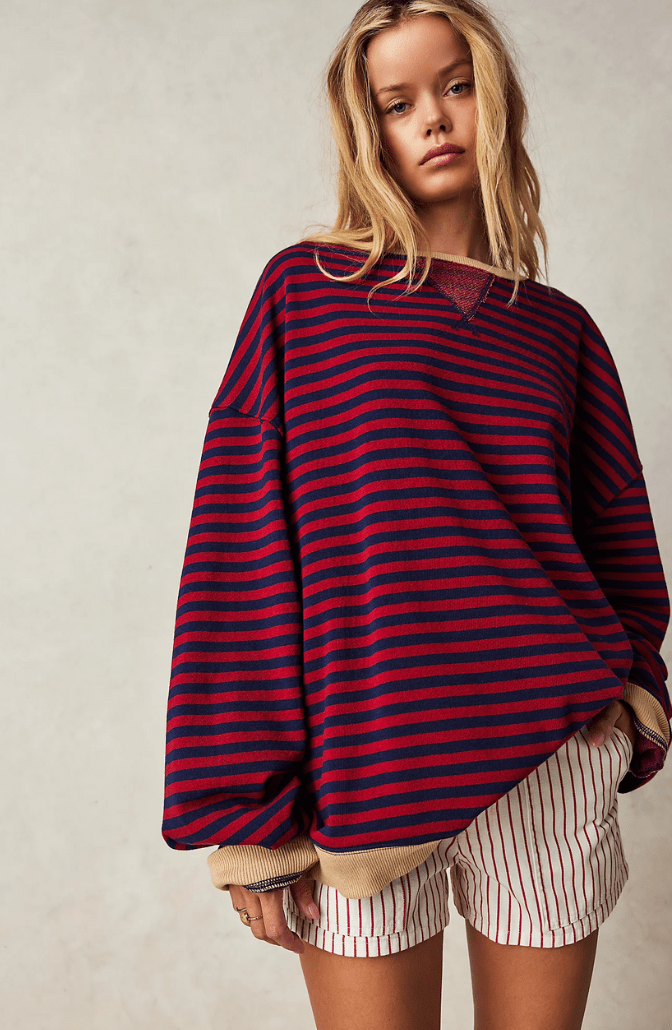 Anais Women's Striped Crew-Neck Jumper