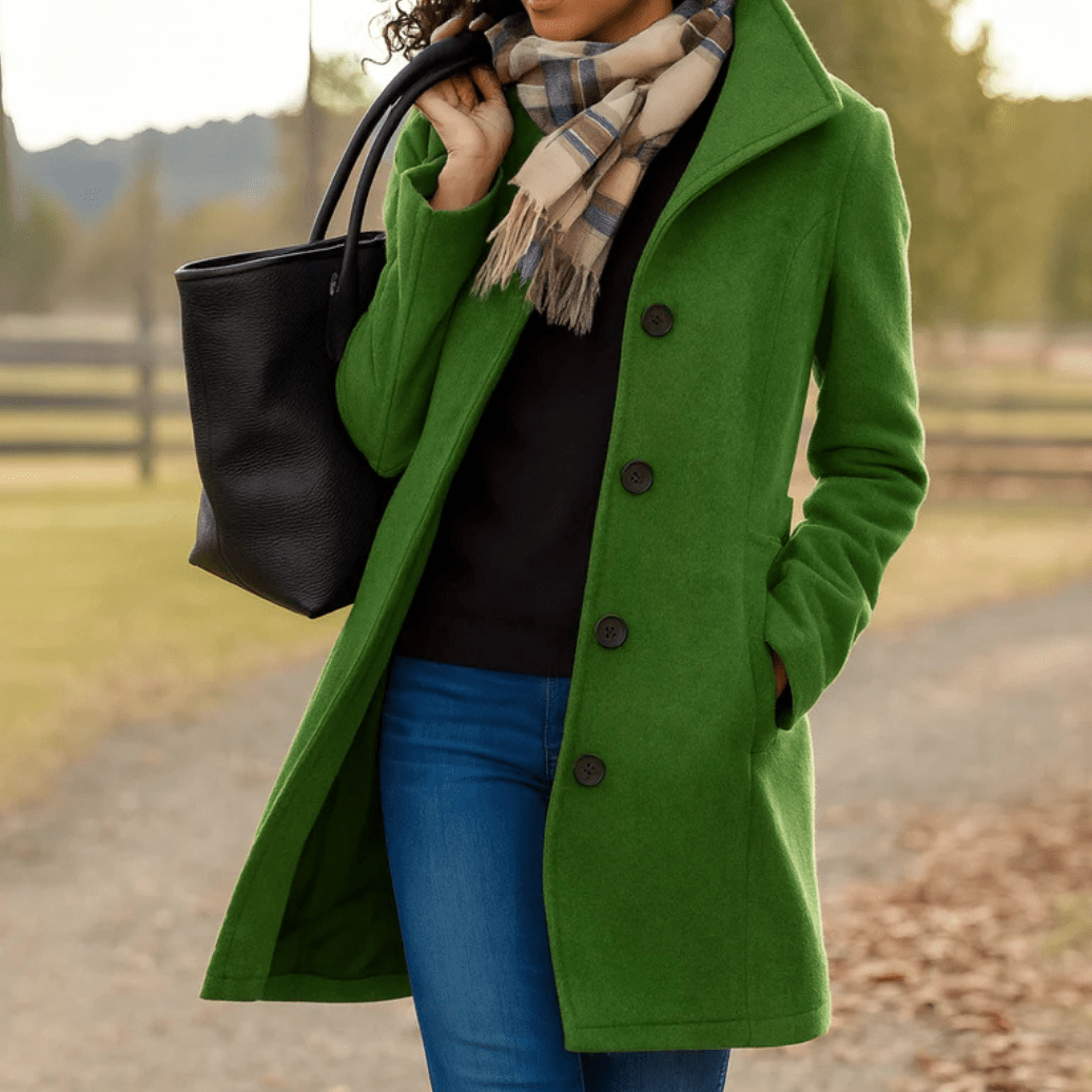Holly Women's Classic Buttoned Winter Coat