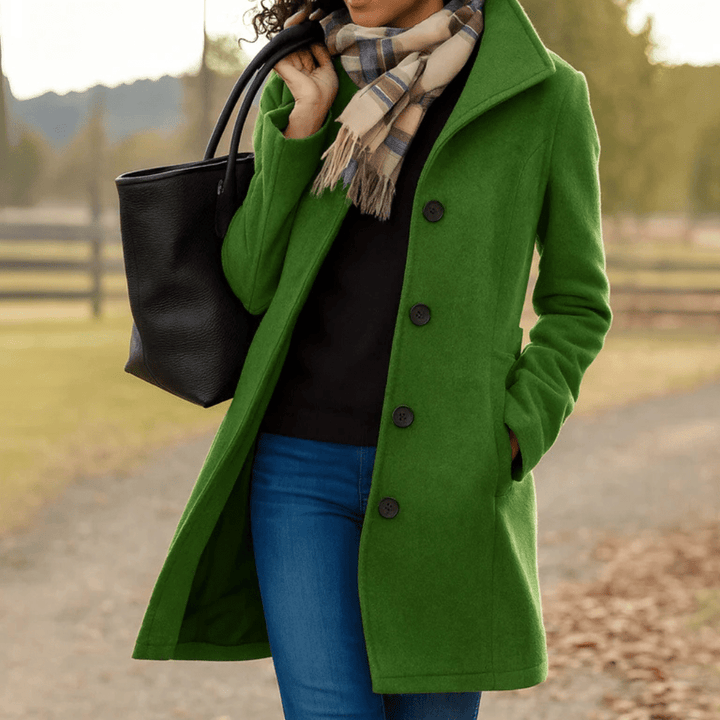 Holly Women's Classic Buttoned Winter Coat