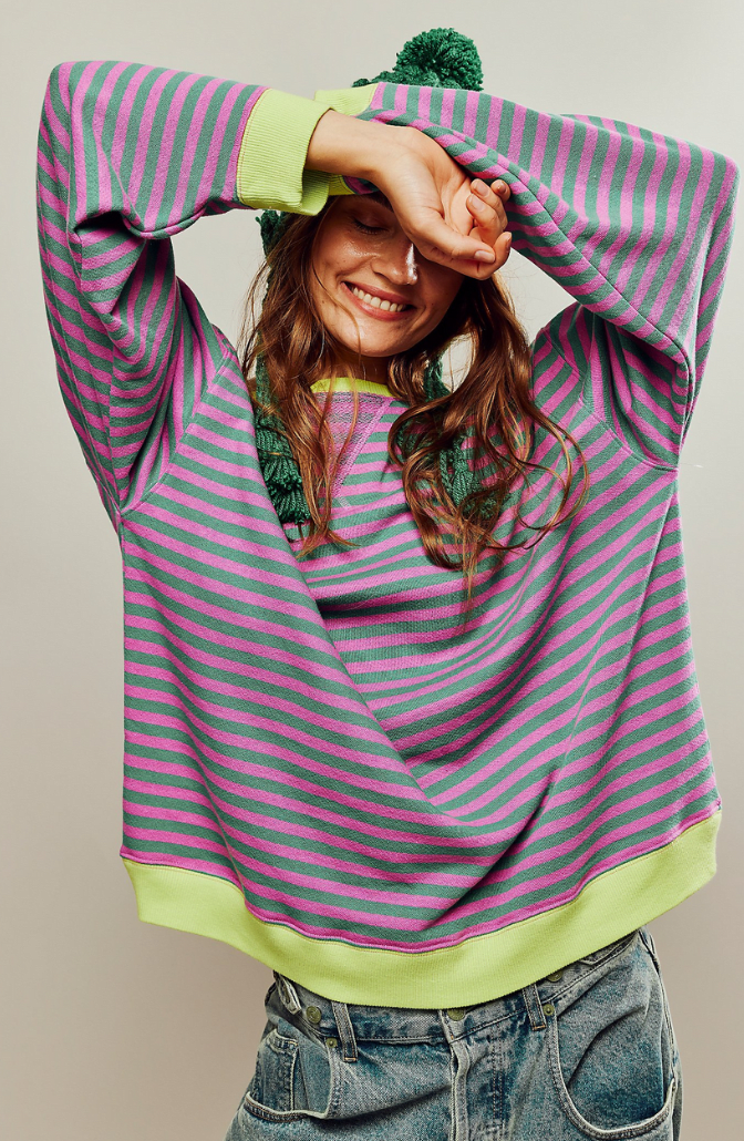 Anais Women's Striped Crew-Neck Jumper