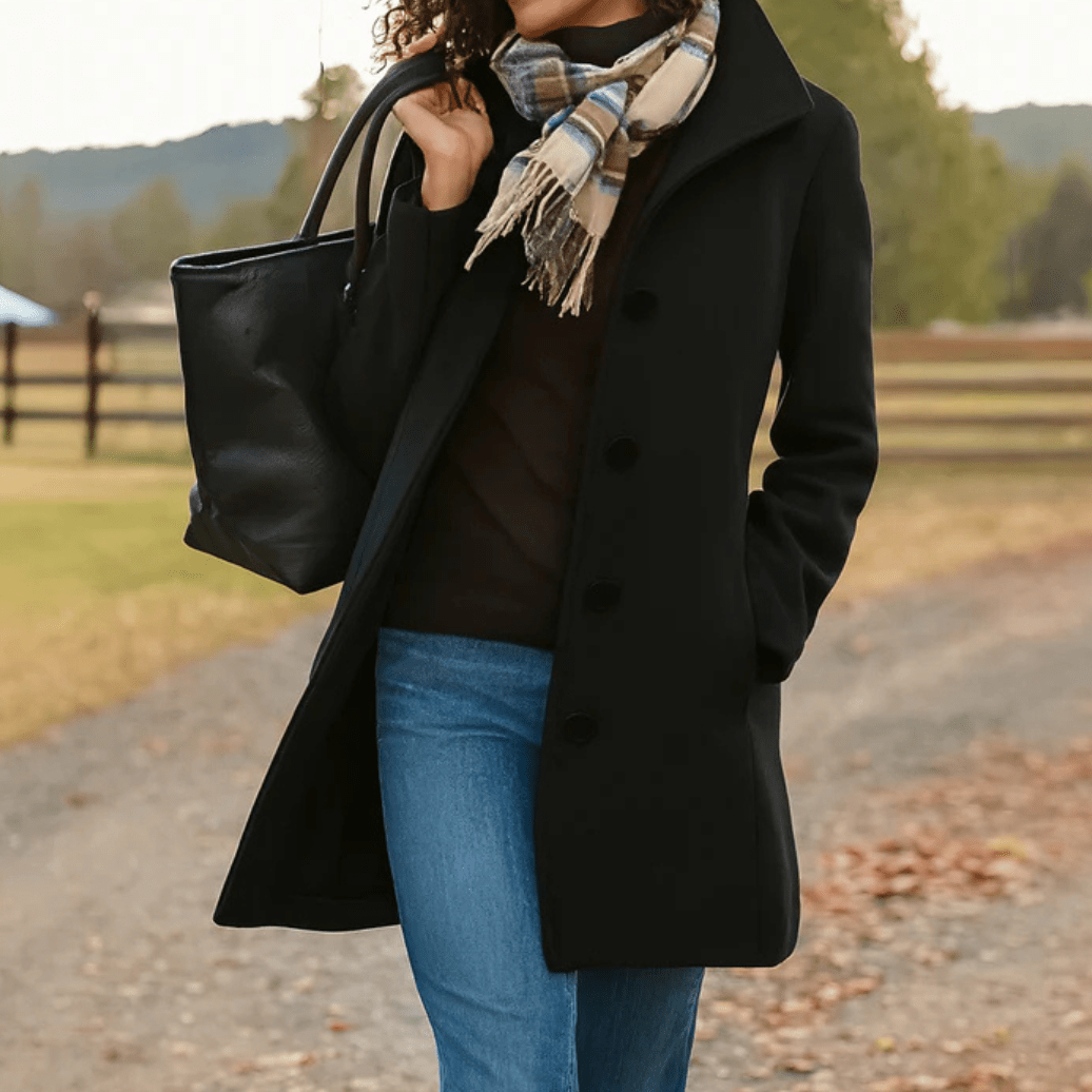 Holly Women's Classic Buttoned Winter Coat