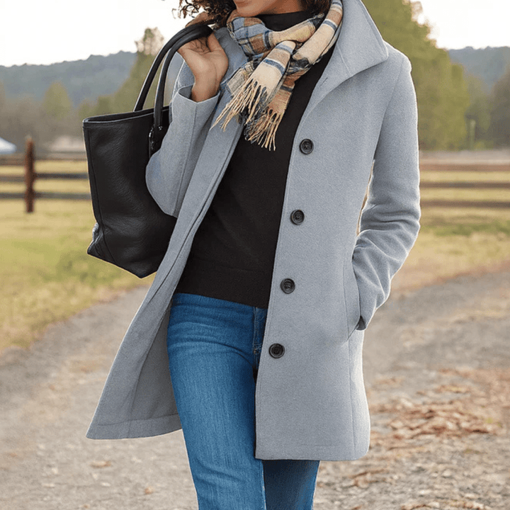Holly Women's Classic Buttoned Winter Coat