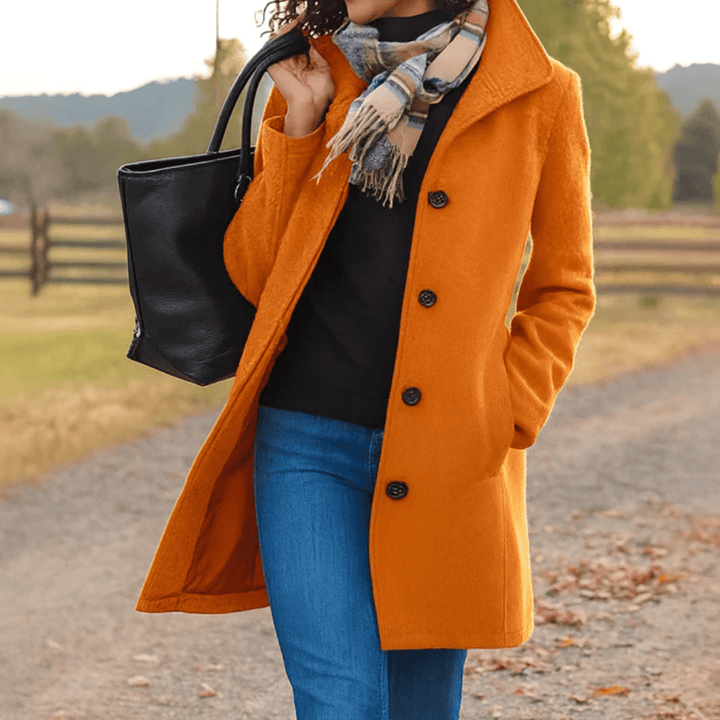 Holly Women's Classic Buttoned Winter Coat