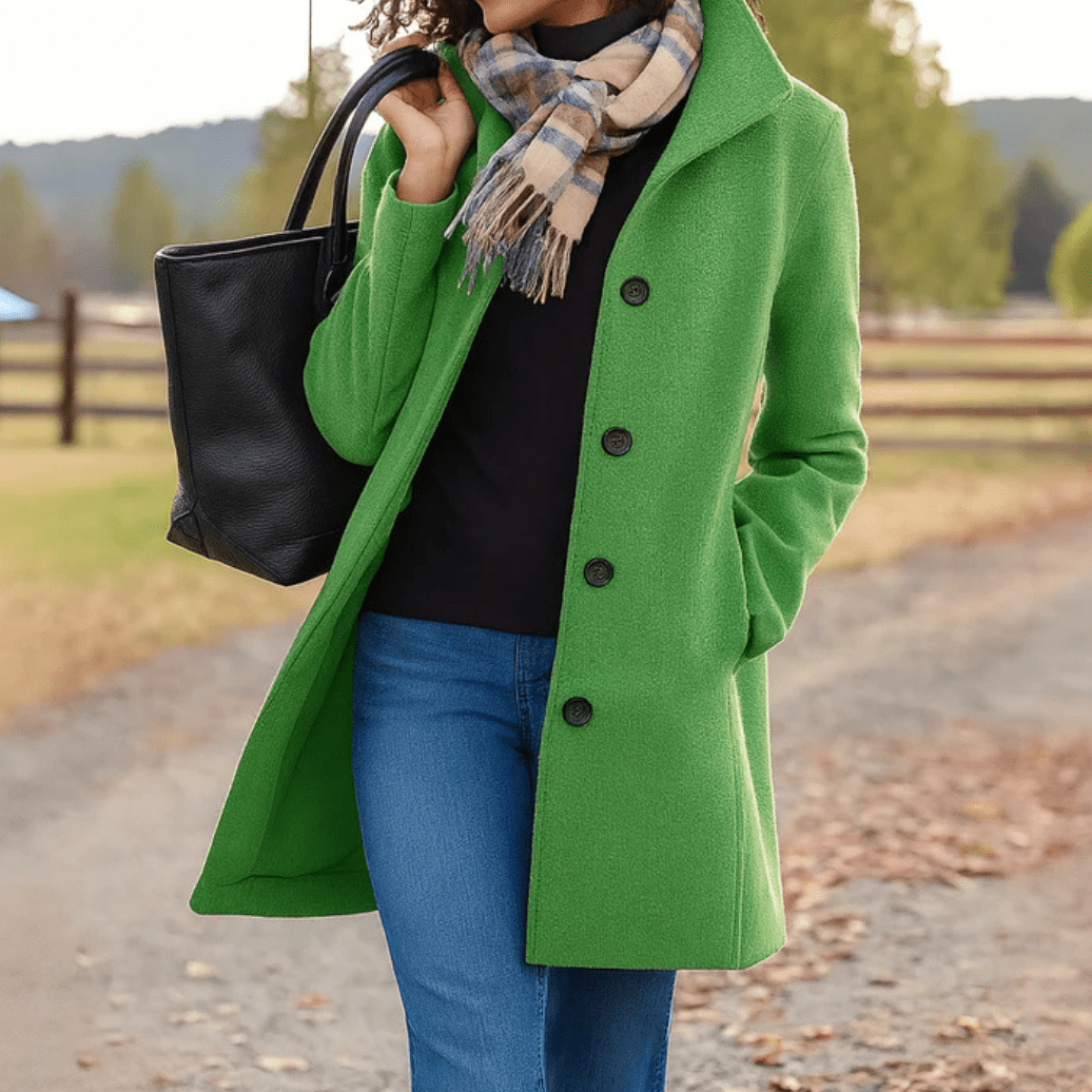 Holly Women's Classic Buttoned Winter Coat