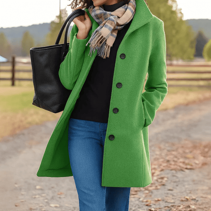 Holly Women's Classic Buttoned Winter Coat