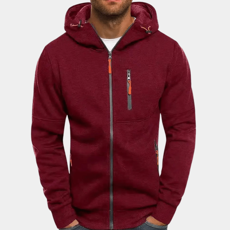 Griffin Men's Casual Zip-Up Hoodie