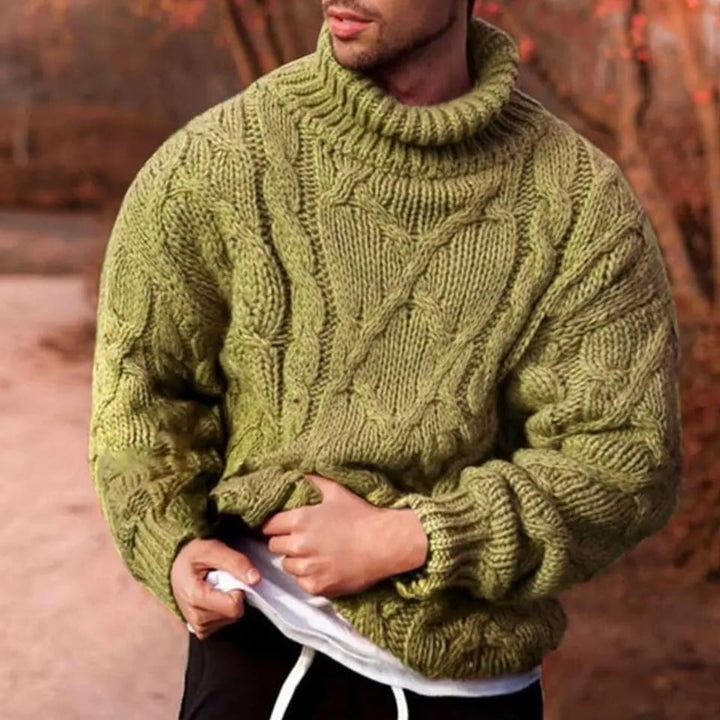 Angus Men's Chunky-Knit Roll-Neck Jumper