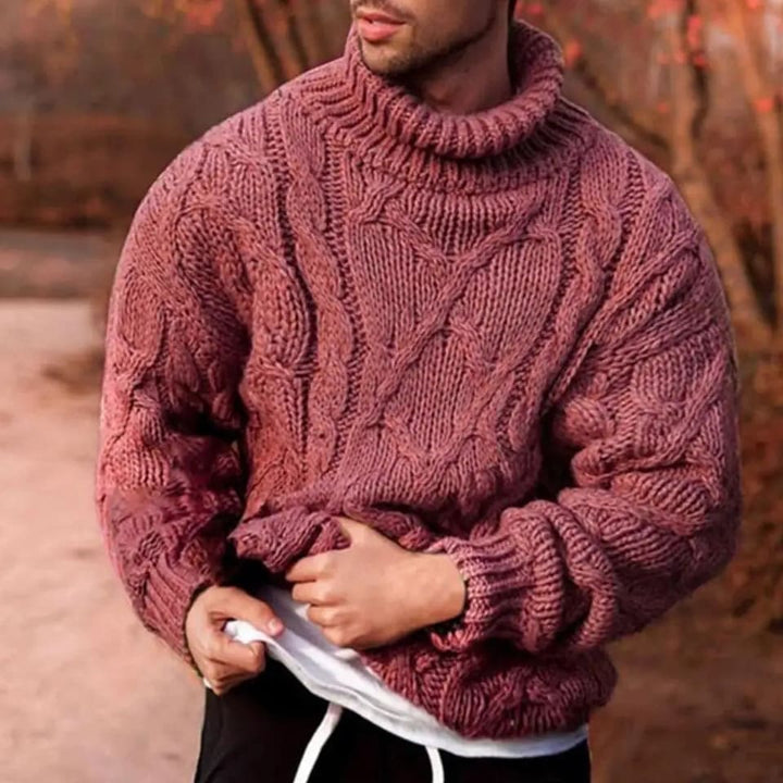 Angus Men's Chunky-Knit Roll-Neck Jumper