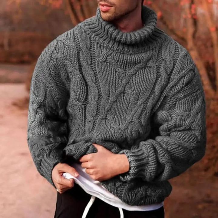 Angus Men's Chunky-Knit Roll-Neck Jumper