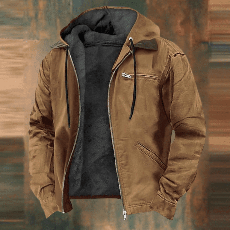 Linus Men's Hooded Faux-Leather Winter Jacket