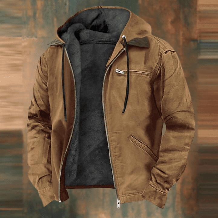 Linus Men's Hooded Faux-Leather Winter Jacket