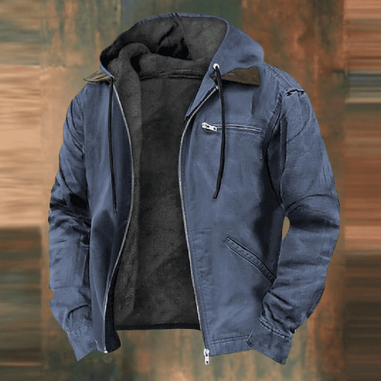 Linus Men's Hooded Faux-Leather Winter Jacket