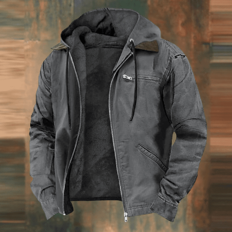 Linus Men's Hooded Faux-Leather Winter Jacket