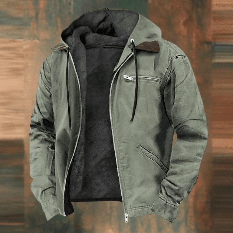 Linus Men's Hooded Faux-Leather Winter Jacket