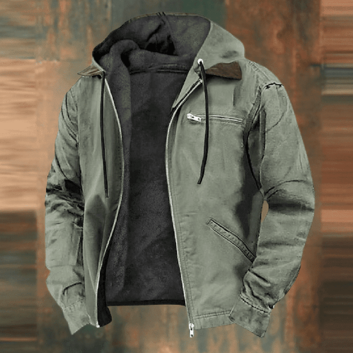 Linus Men's Hooded Faux-Leather Winter Jacket