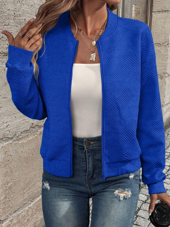 Ivy Women's Textured Zip-Up Cardigan