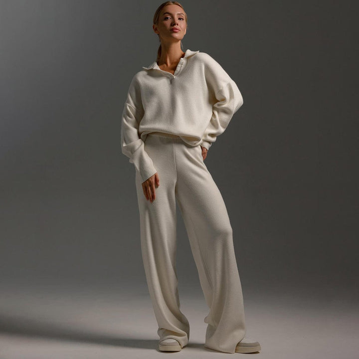 India Women's polo jumper and wide-leg trouser set