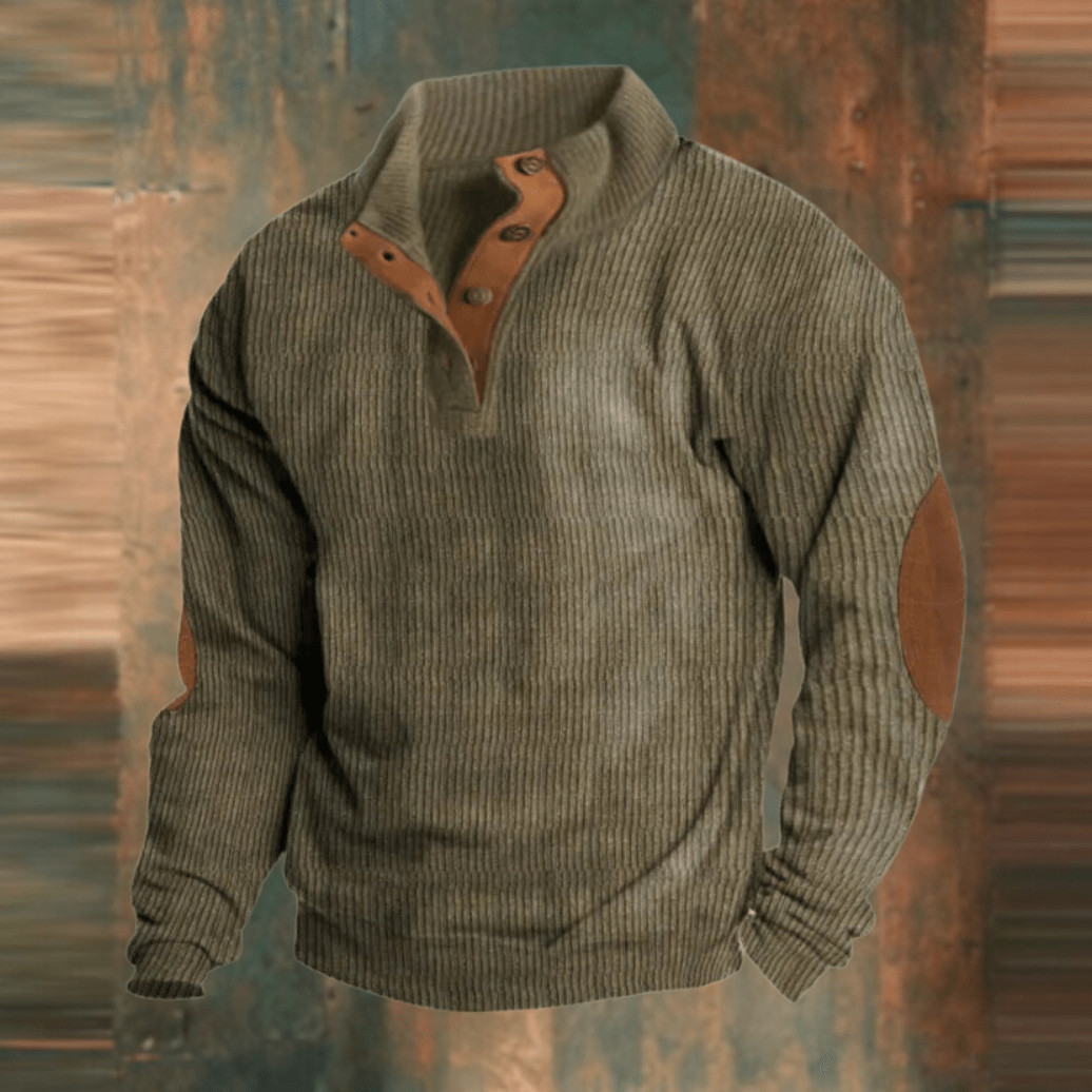 Nico Men's Ribbed Button-Collar Jumper