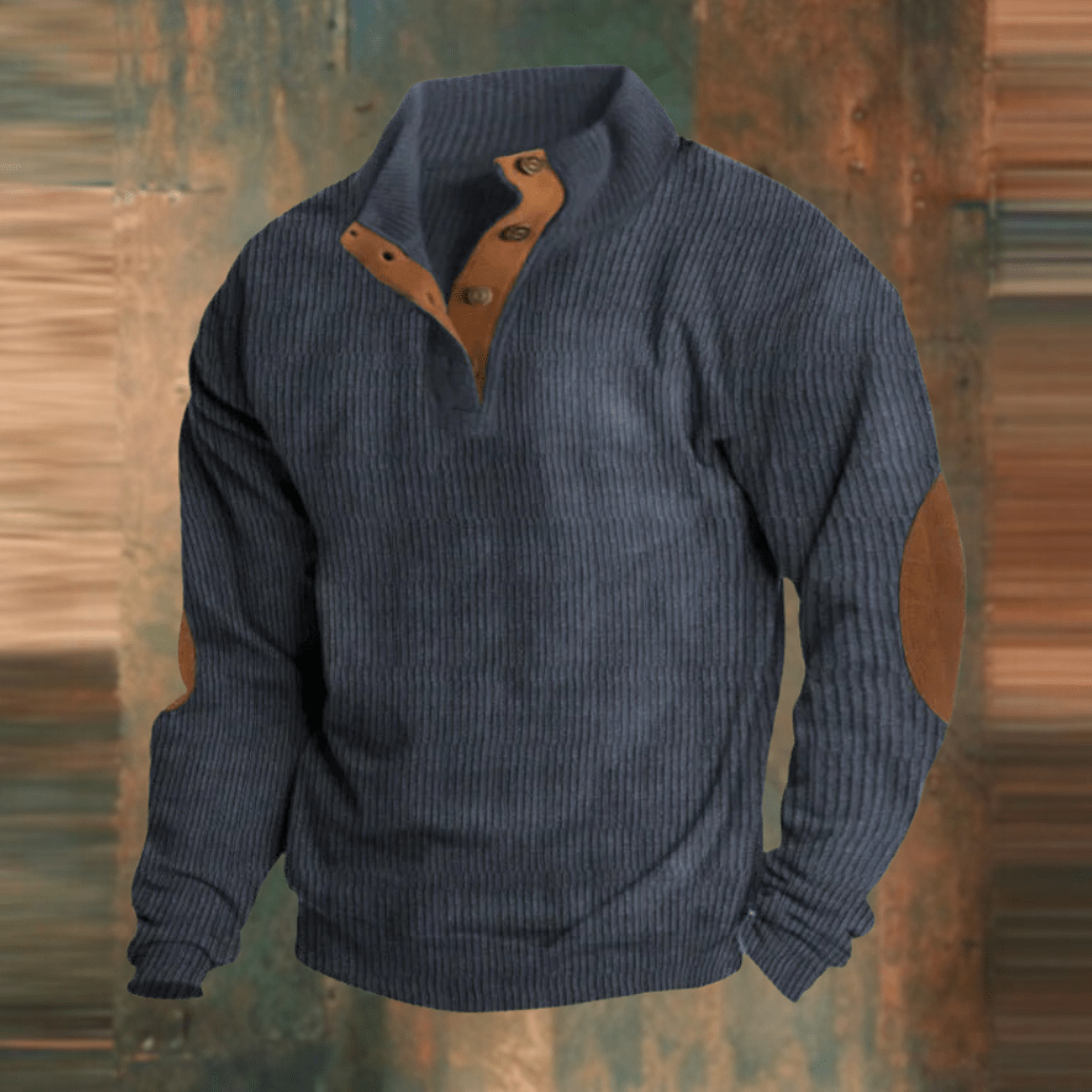 Nico Men's Ribbed Button-Collar Jumper