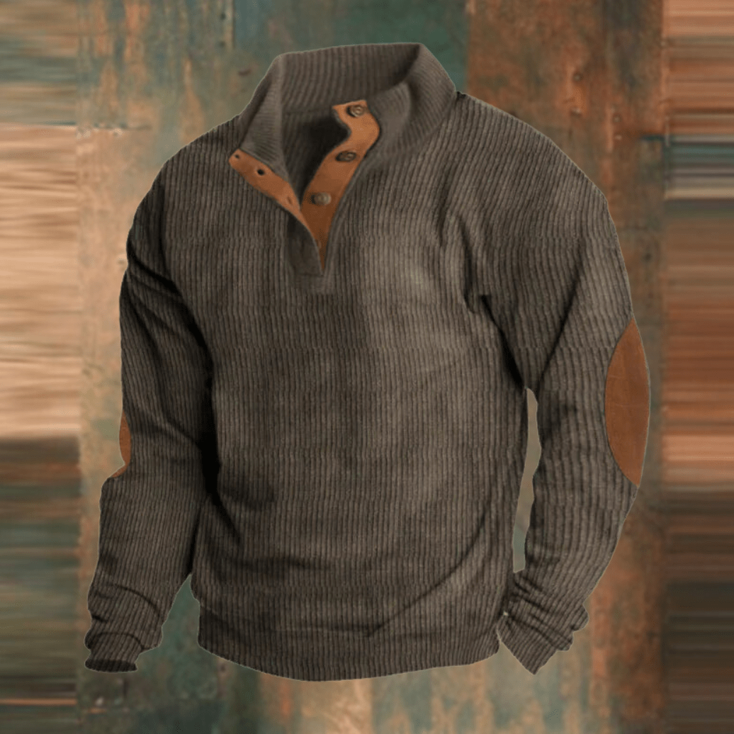Nico Men's Ribbed Button-Collar Jumper