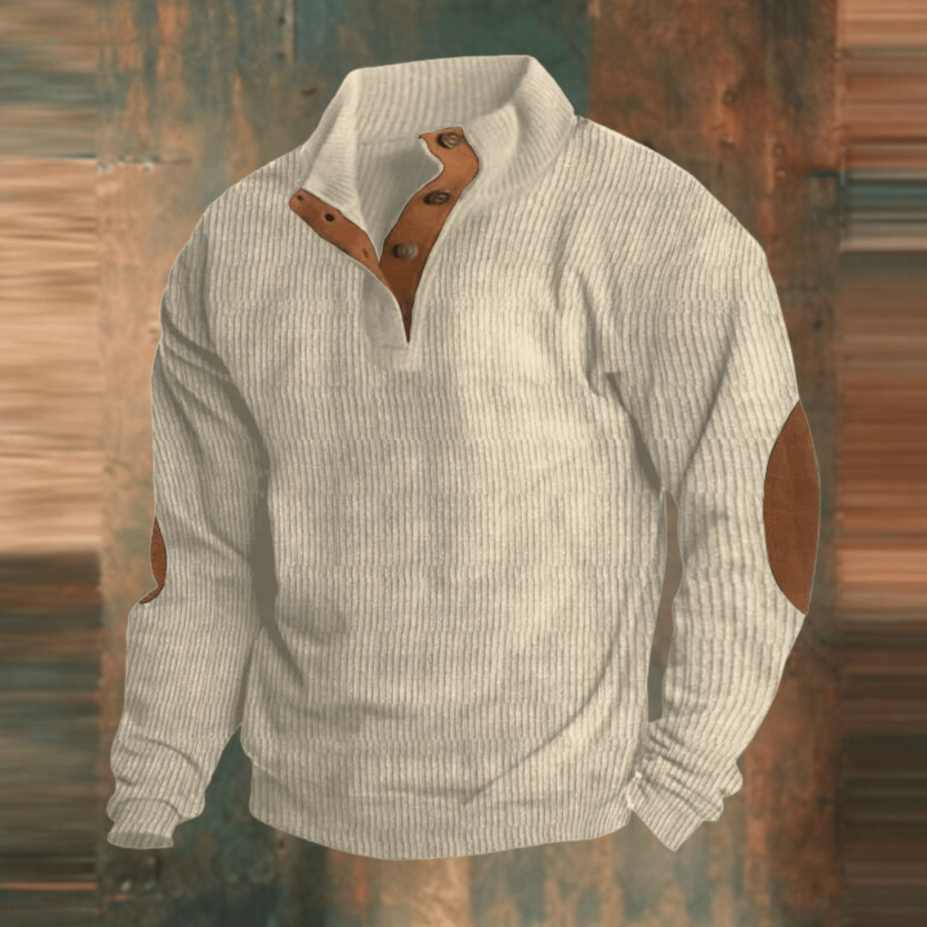 Nico Men's Ribbed Button-Collar Jumper