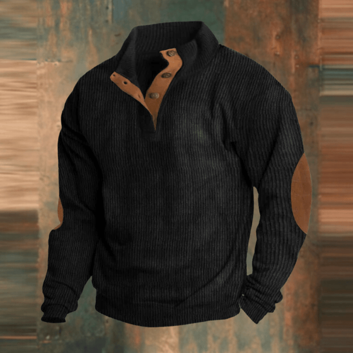 Nico Men's Ribbed Button-Collar Jumper