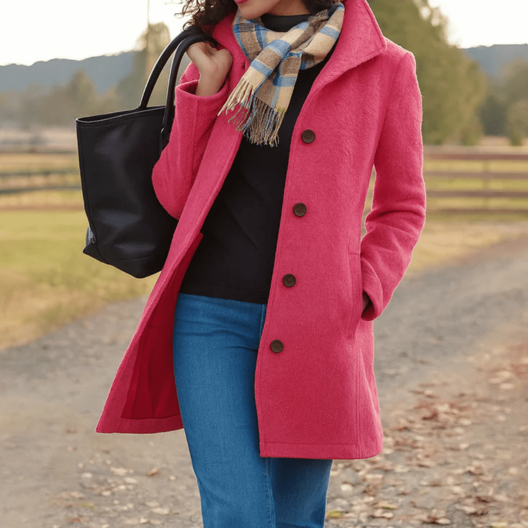 Holly Women's Classic Buttoned Winter Coat
