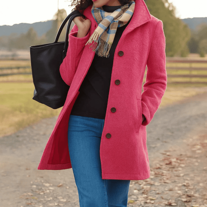 Holly Women's Classic Buttoned Winter Coat