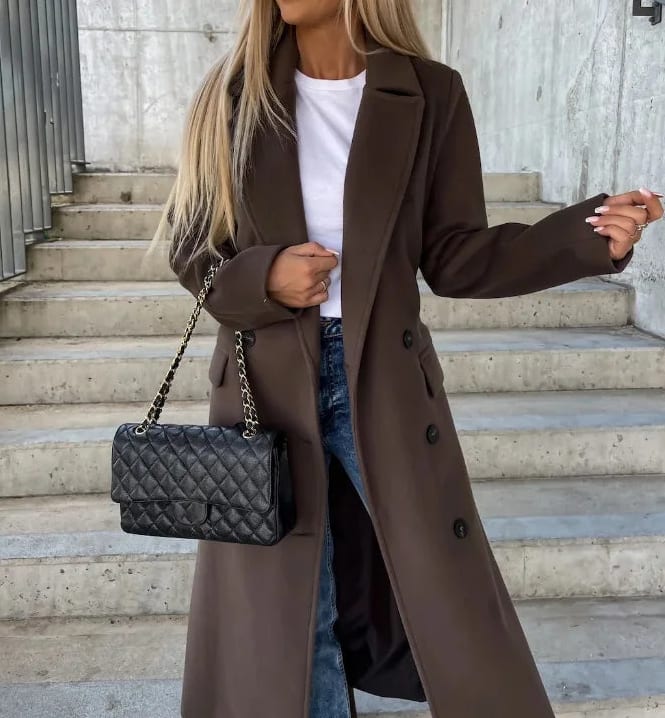 Helena Women's Long Double-Breasted Winter Coat