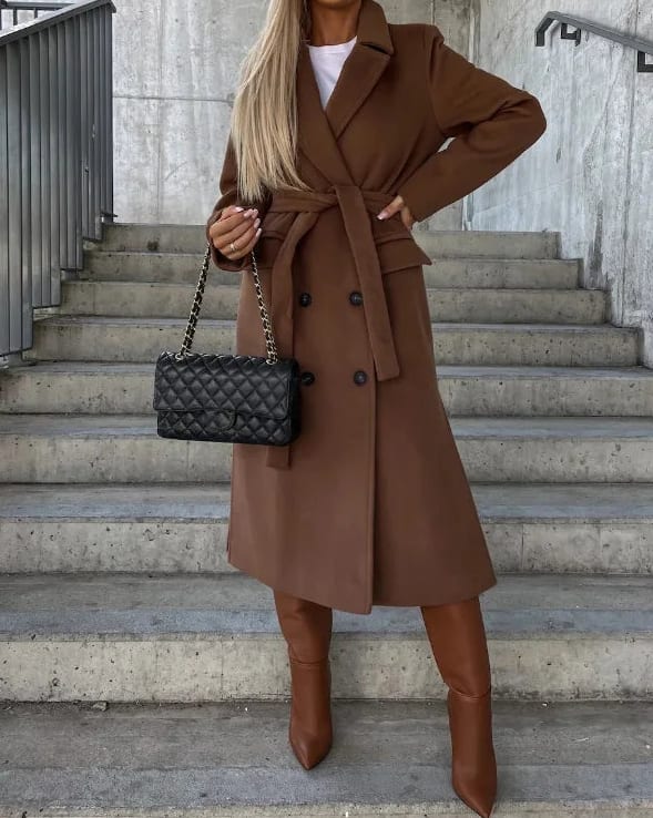 Helena Women's Long Double-Breasted Winter Coat