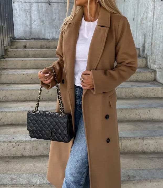 Helena Women's Long Double-Breasted Winter Coat