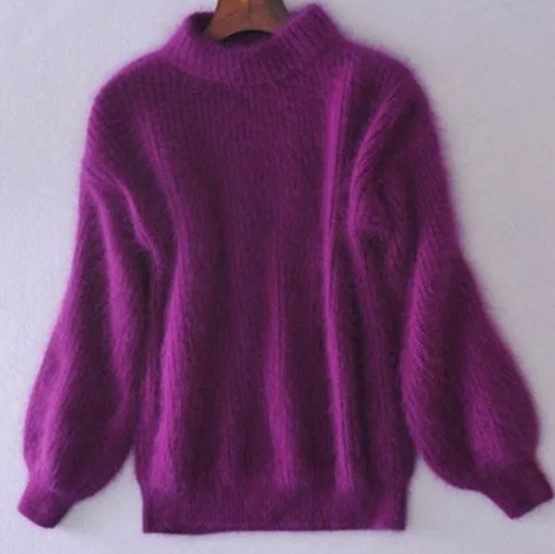 Erin Women's fluffy high-collar winter jumper