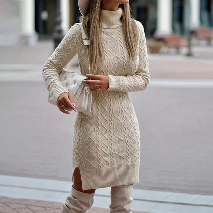 Mabel Women's Cable-Knit Roll-Neck Jumper Dress