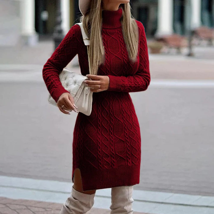 Mabel Women's Cable-Knit Roll-Neck Jumper Dress