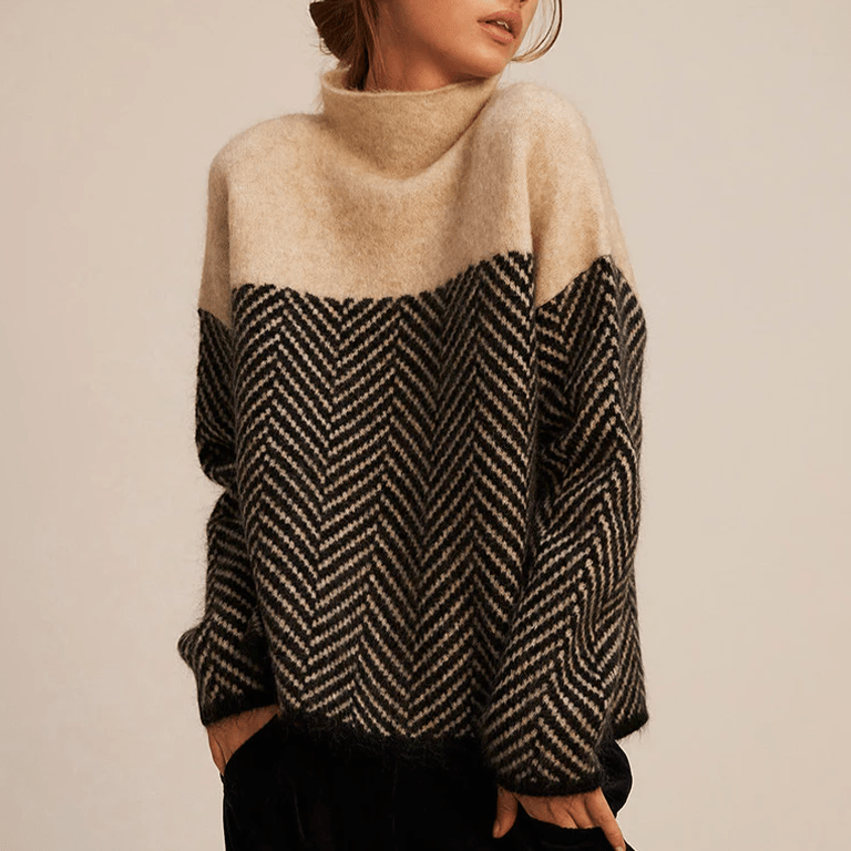 Maisie Women's Loose High-Collar Knit Jumper