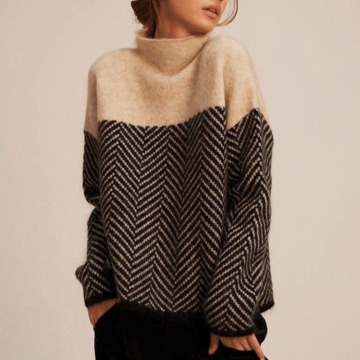 Maisie Women's Loose High-Collar Knit Jumper