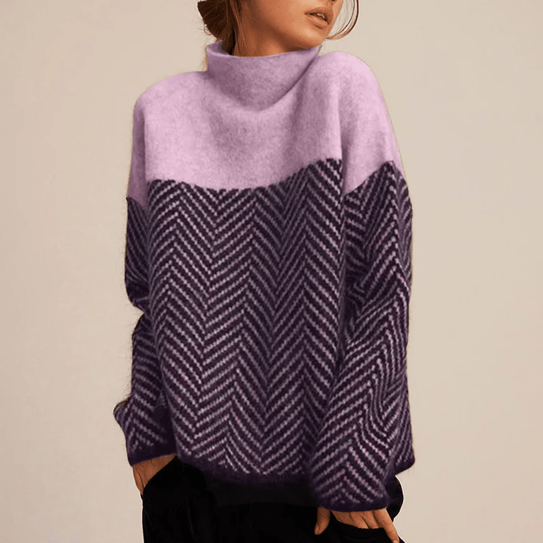 Maisie Women's Loose High-Collar Knit Jumper