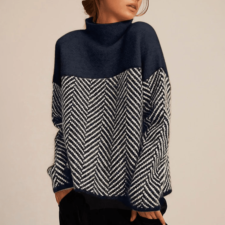 Maisie Women's Loose High-Collar Knit Jumper