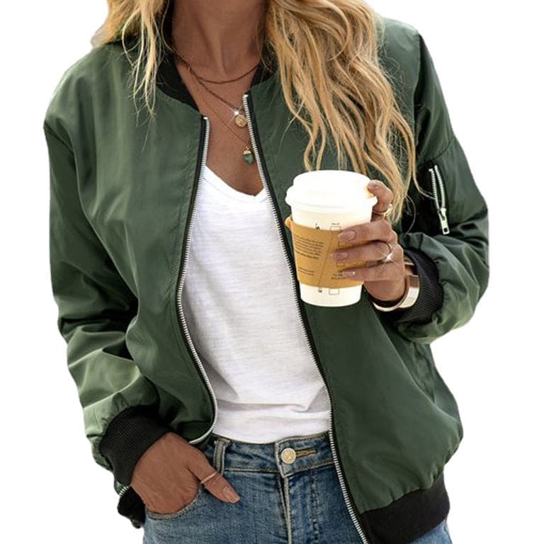 Aurelia Women's Classic Zip Bomber Jacket