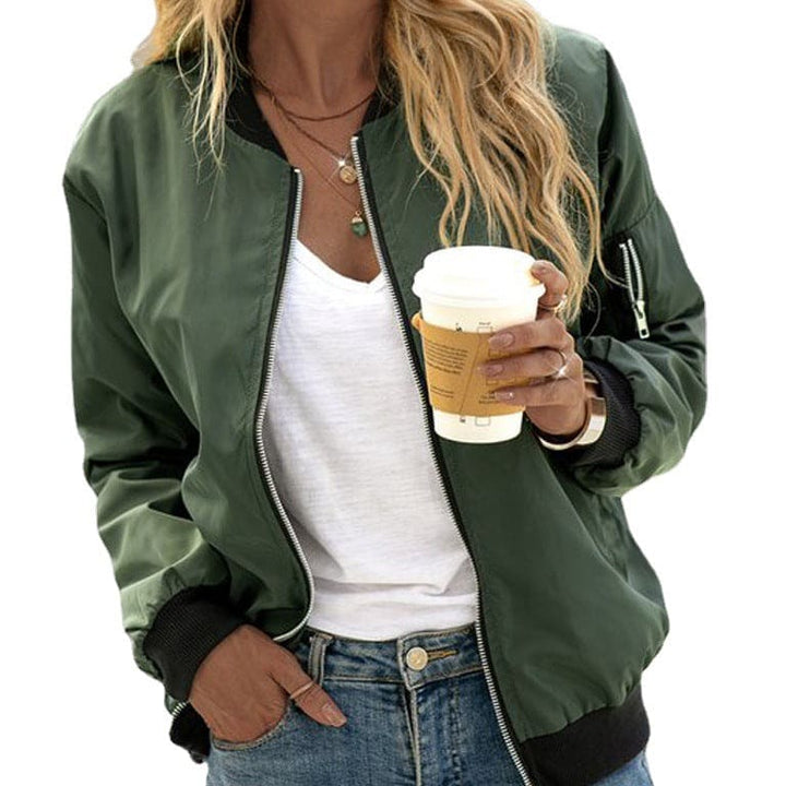 Aurelia Women's Classic Zip Bomber Jacket