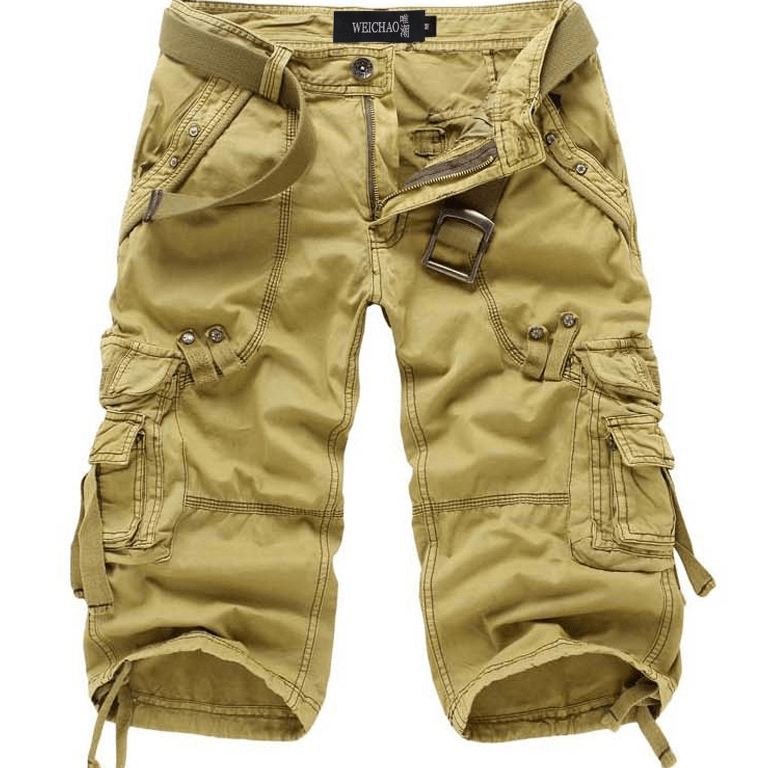 Frederick Men's Multi-Pocket Belted Cargo Shorts