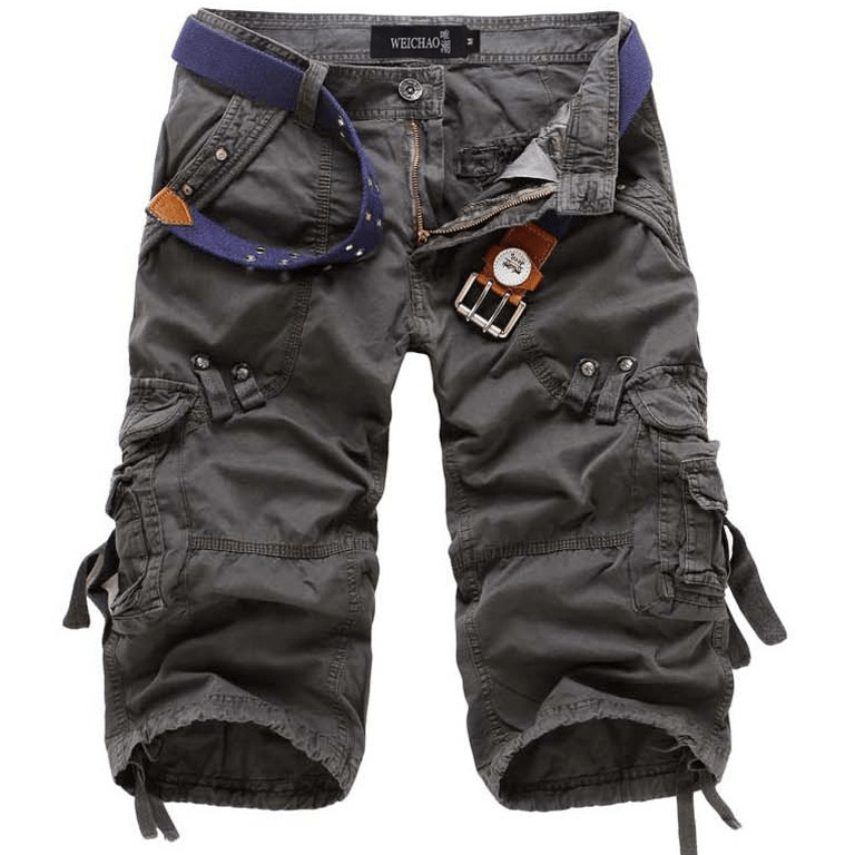 Frederick Men's Multi-Pocket Belted Cargo Shorts