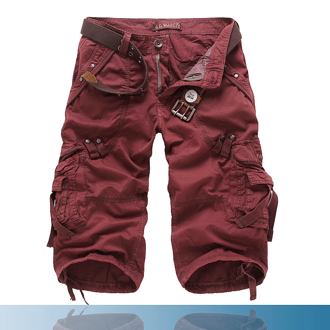Frederick Men's Multi-Pocket Belted Cargo Shorts